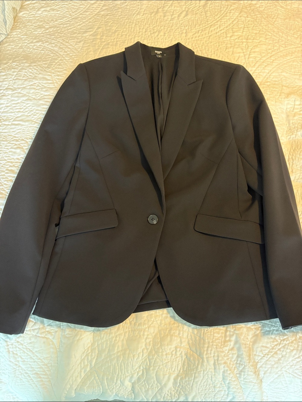 Express Black Single-Button Tailored Blazer